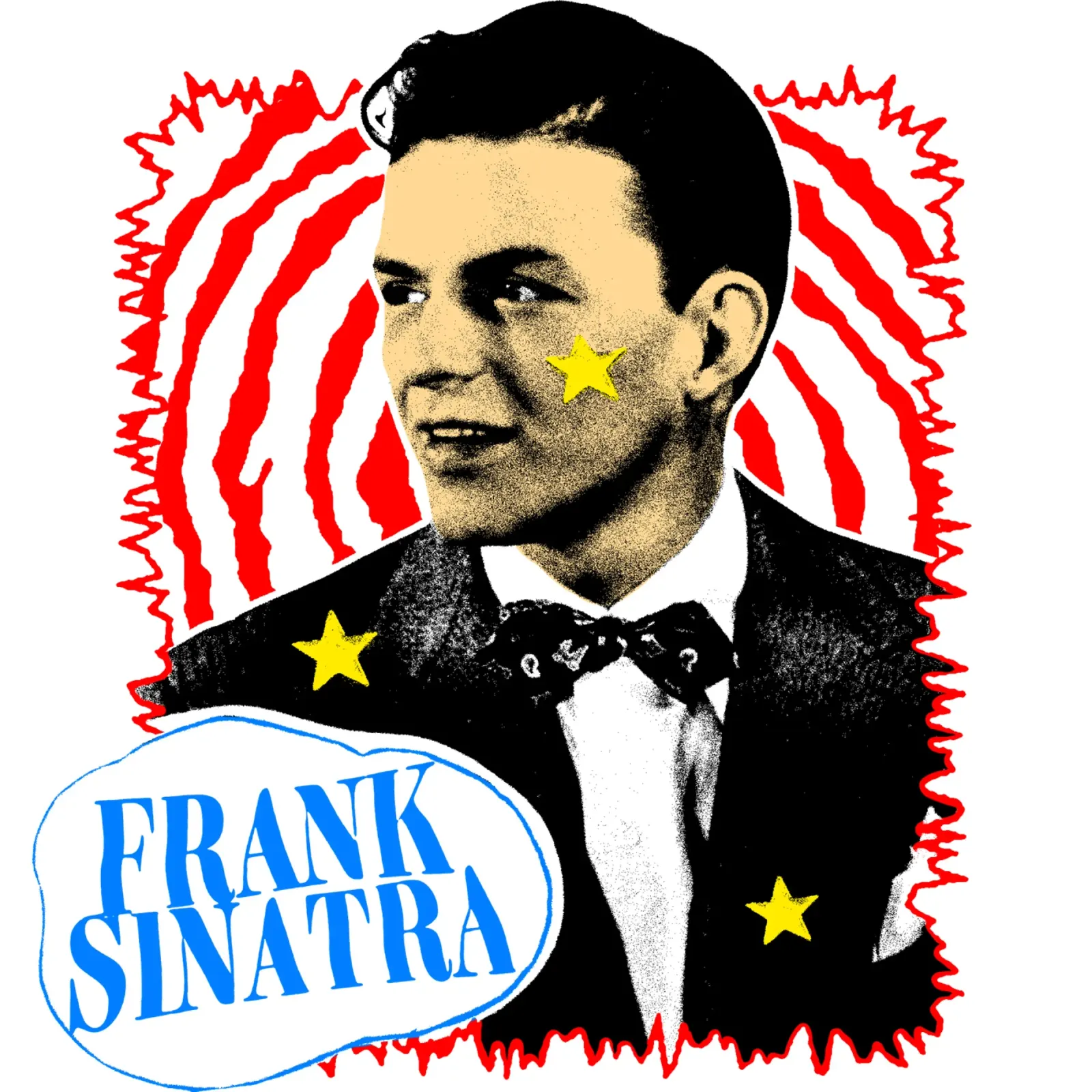 Silhouette in stile Frank Sinatra POP tela con Cornice a cassetta da igoshdesigns