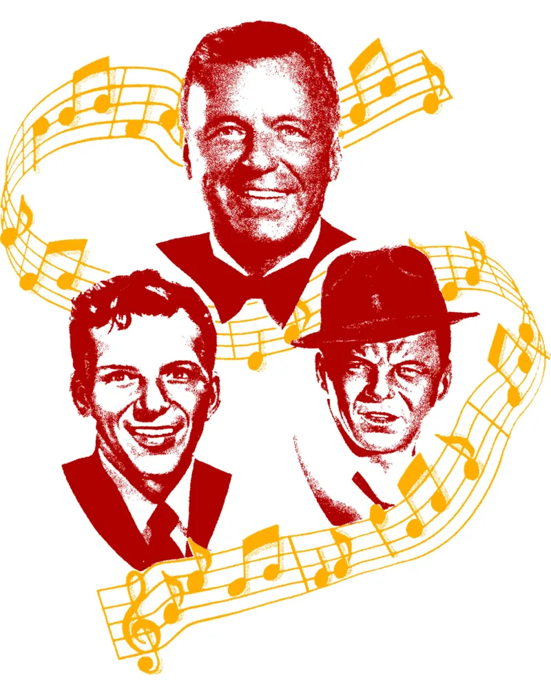Silhouette Frank Sinatra Jazz tela con Cornice a cassetta da igoshdesigns