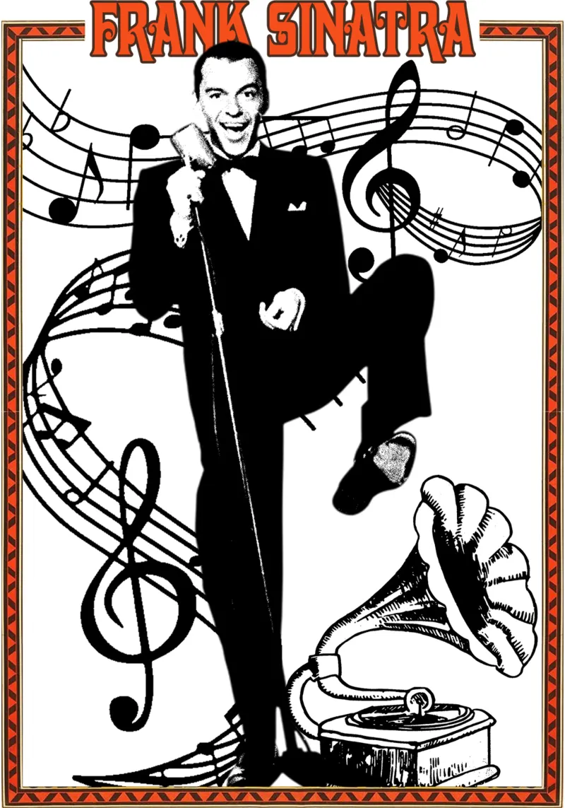 Pop classico Frank Sinatra tela con Cornice a cassetta da igoshdesigns