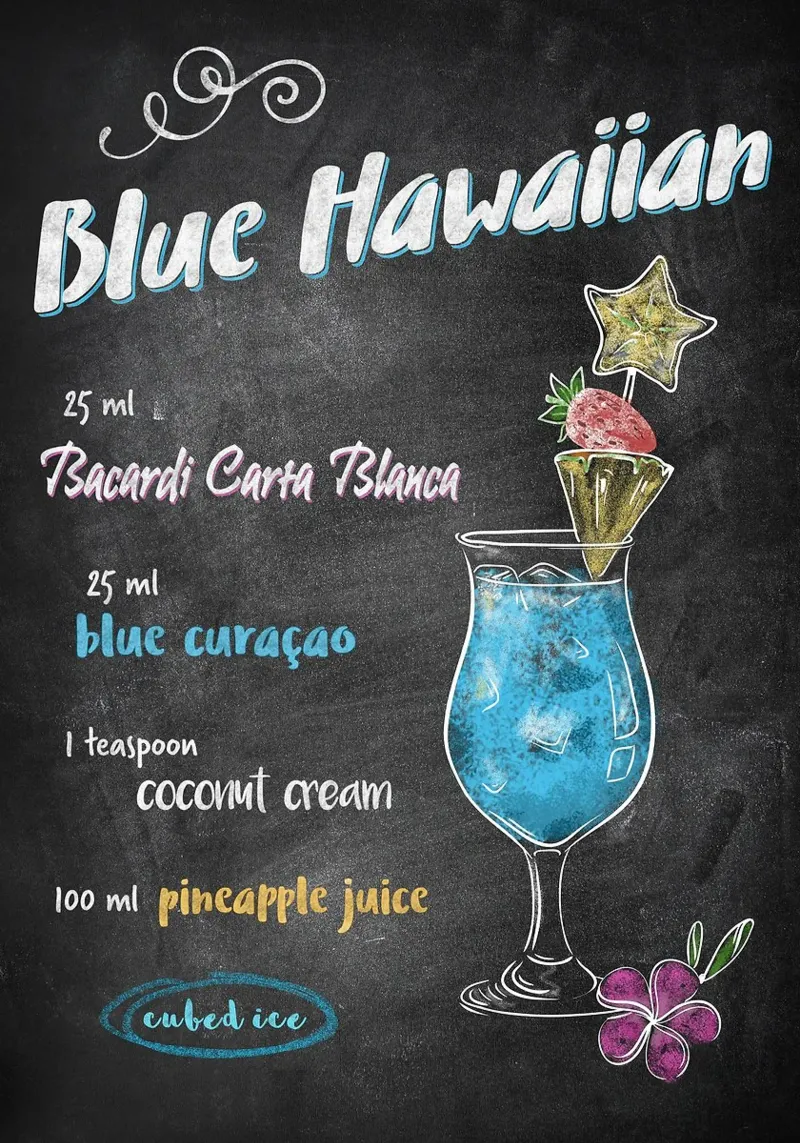 Blu hawaiano poster da Leon Meyer