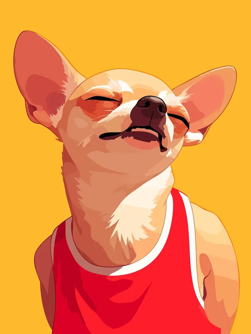 Adorabile Chihuahua carino in canottiera illustrazione poster da Leon B Feierabend