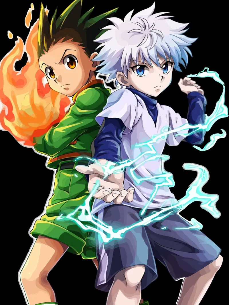 Gon and Kilua Hunter x Hunter poster con telaio in plastica da Dumery Art