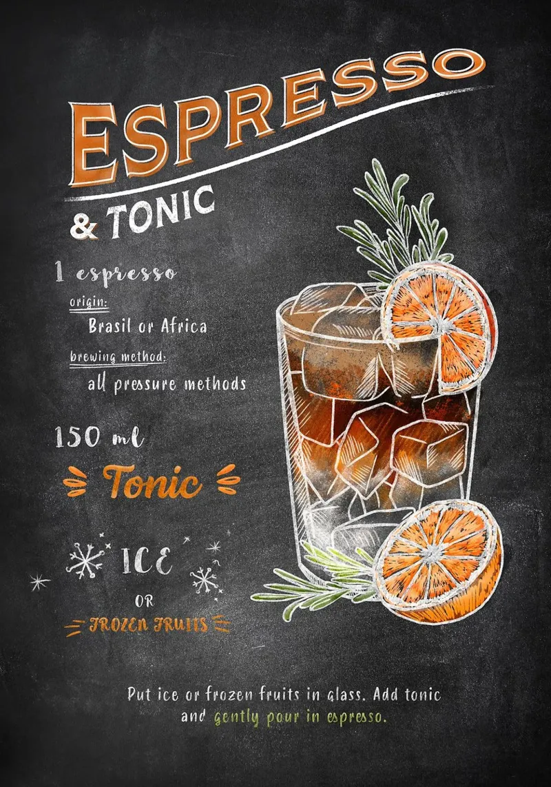 Espresso Tonic poster con telaio in plastica da Leon Meyer