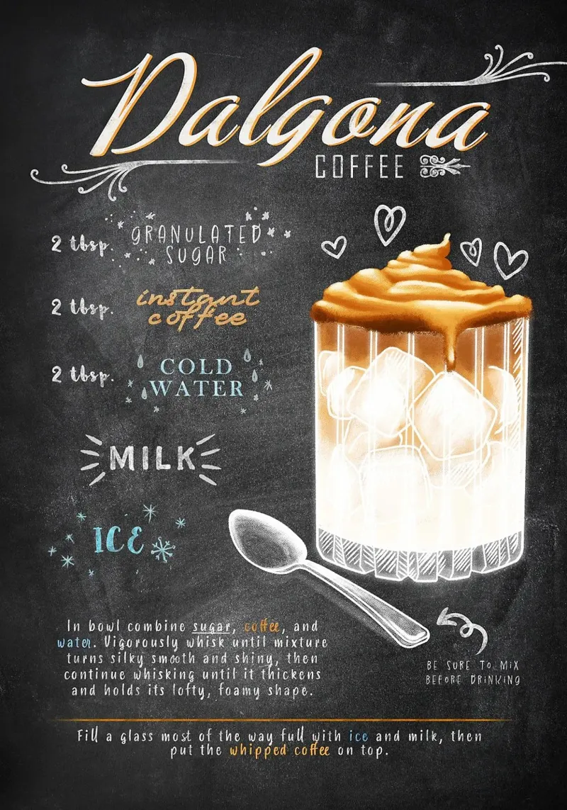 Dalgona coffee poster con telaio in legno da Leon Meyer