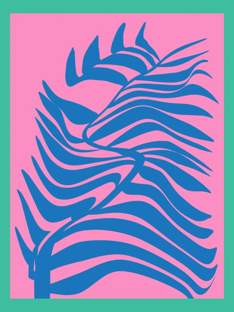 Palm leaf pop out 03 canvas with Floater frame by Little Dean