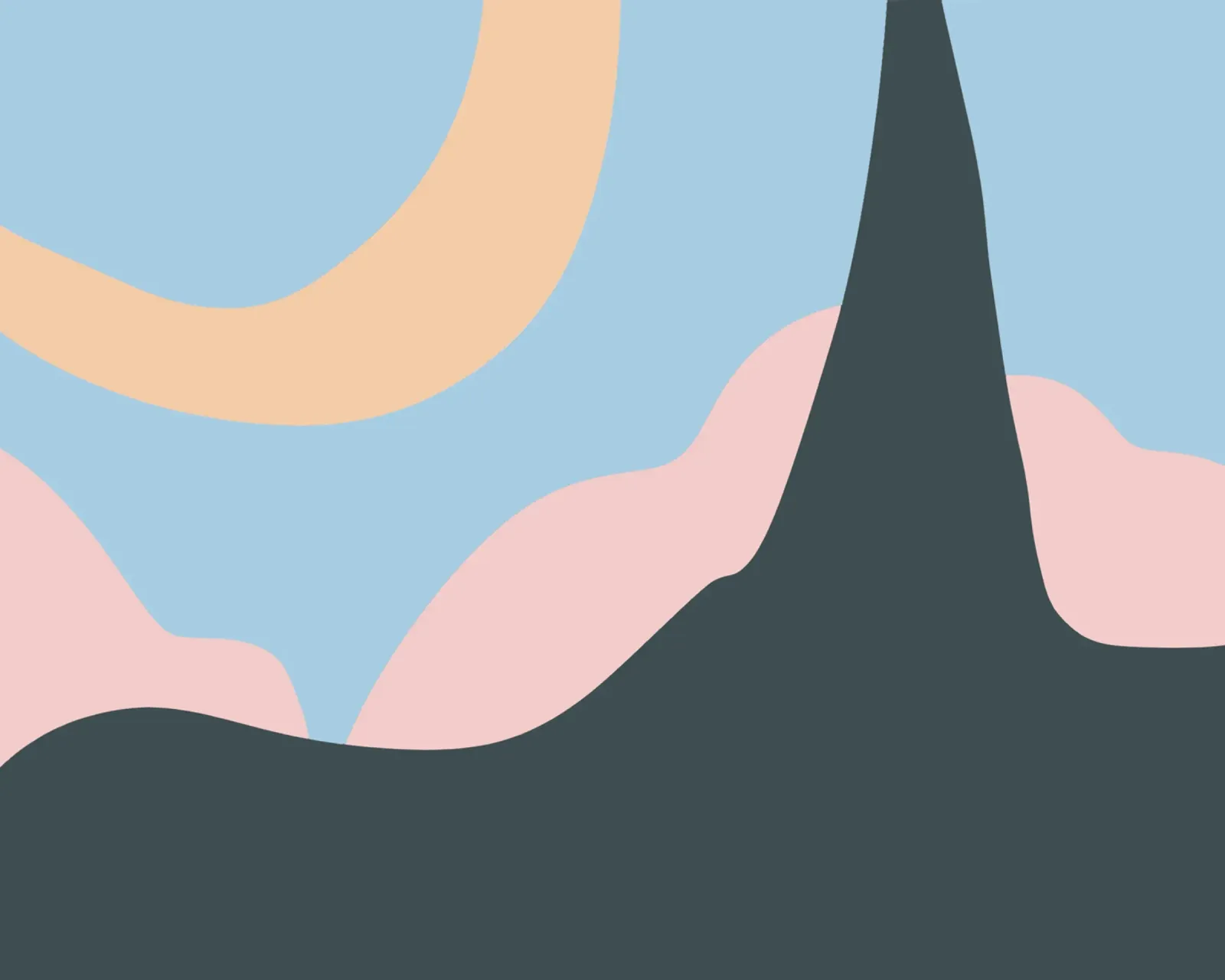 Paesaggio liquido poster con telaio in alluminio da Little Dean