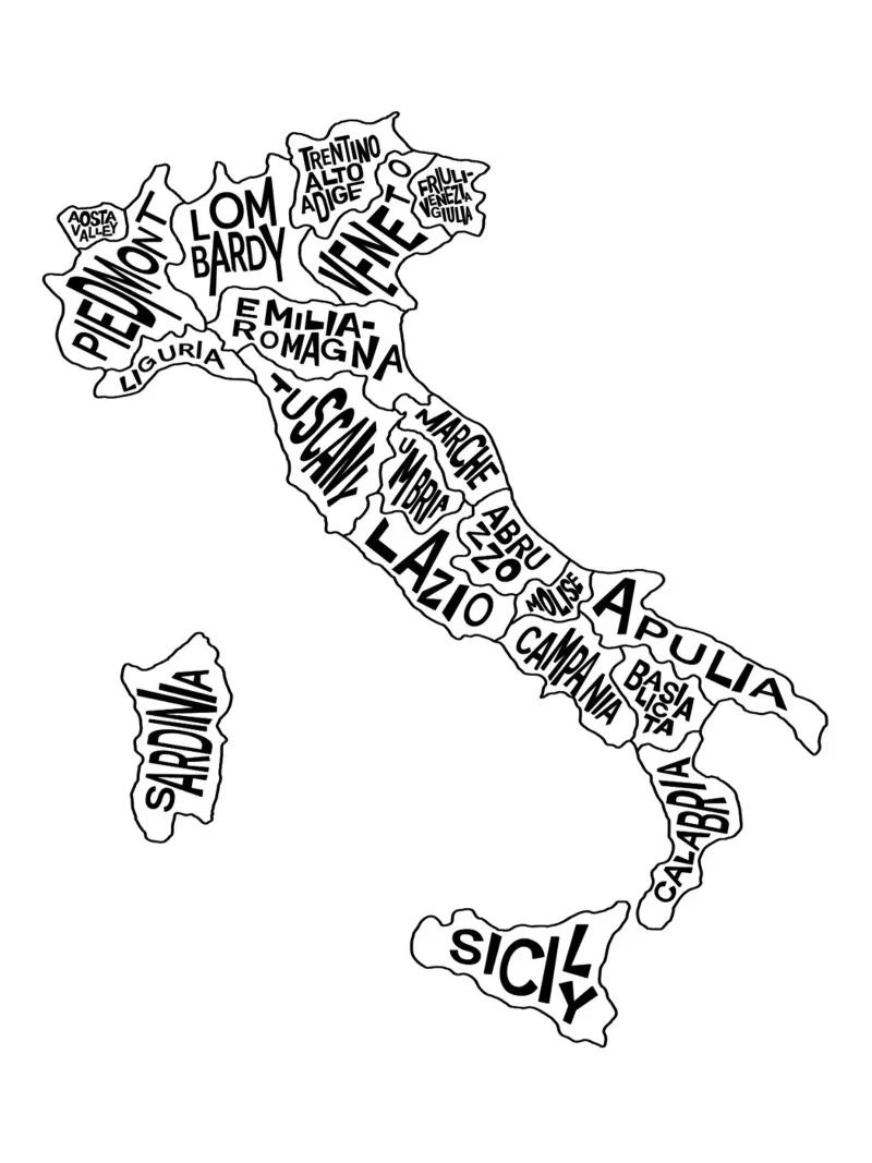 Map of Italy pellicola backlit da PinkCandyWalls