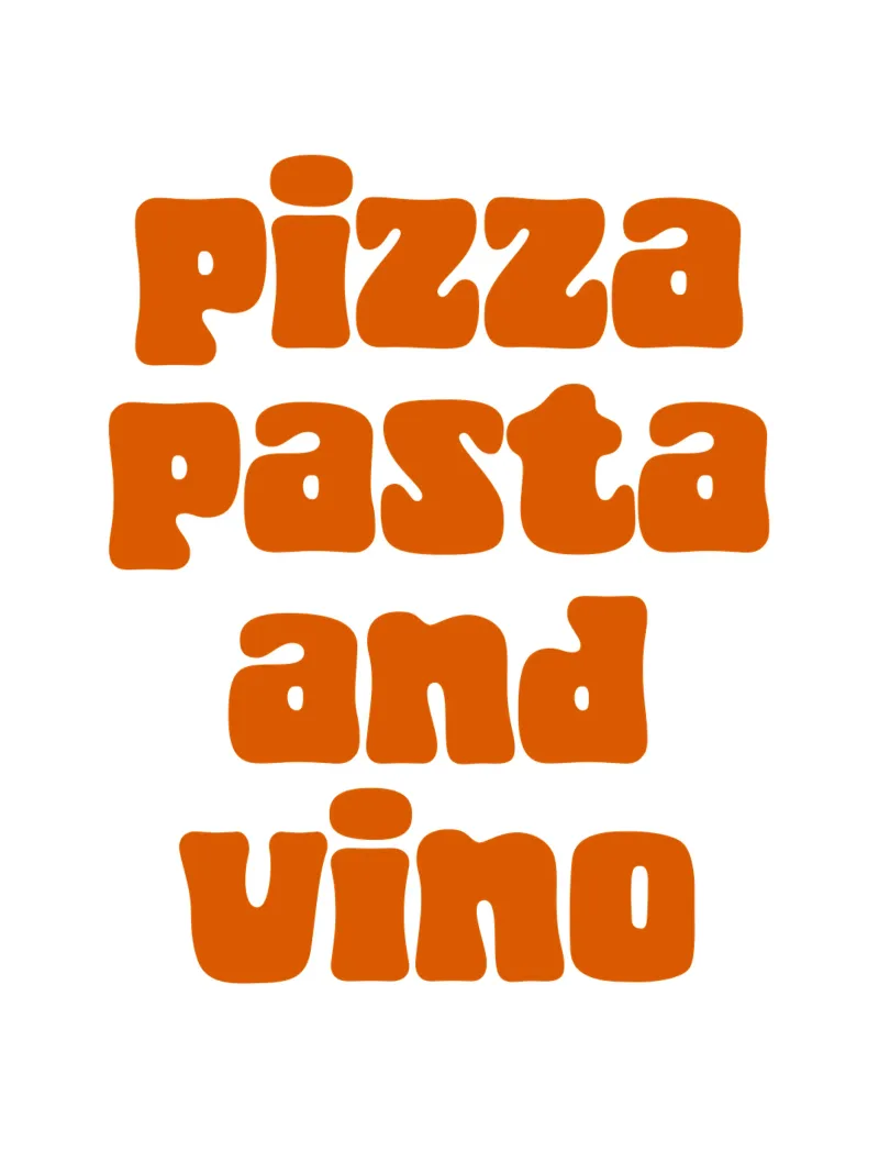 Pizza Pasta And Vino canvas met Baklijst van PinkCandyWalls