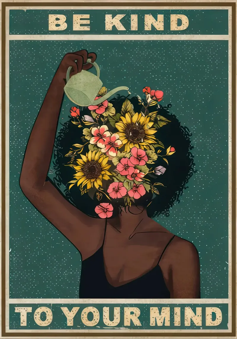 Siate gentili con la vostra mente poster con telaio in alluminio da hanna shop