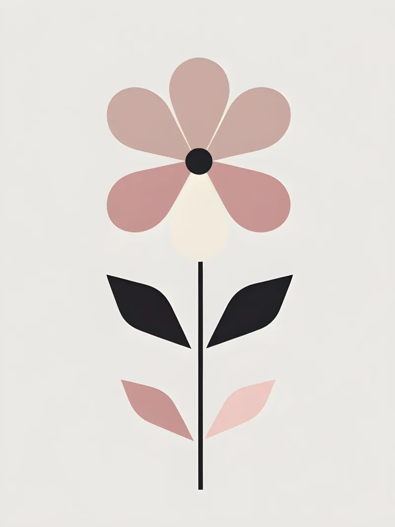 Fiore geometrico tela con Cornice a cassetta da The Green Room
