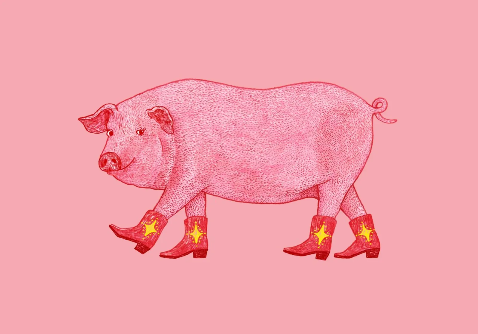 Marjorie The Pig poster con telaio in plastica da AnyoneCanYeehaw