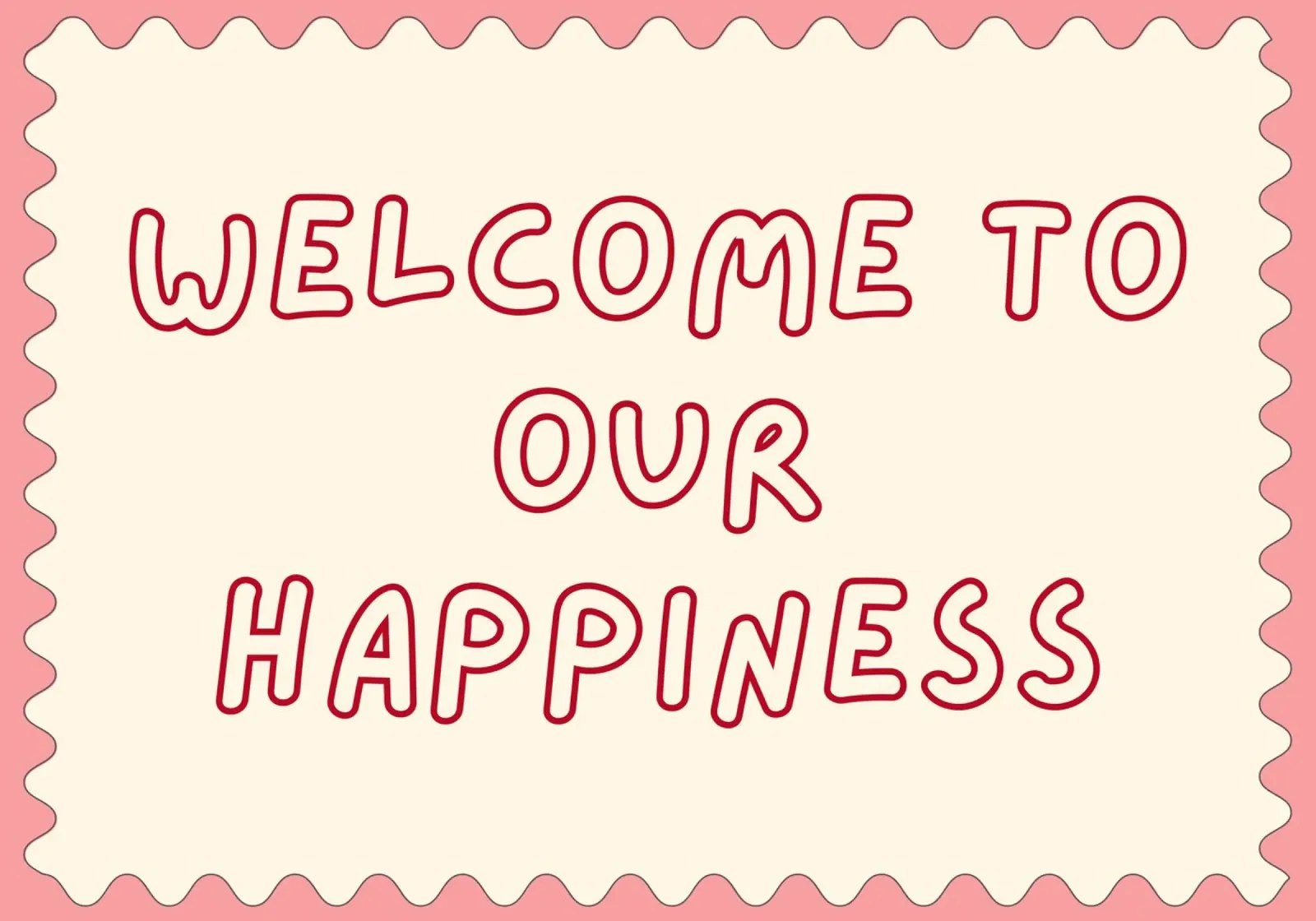 Arte da parete "Welcome to Our Happiness" - Decorazione per la camera dei bambini tela con Cornice a cassetta da vintagepod