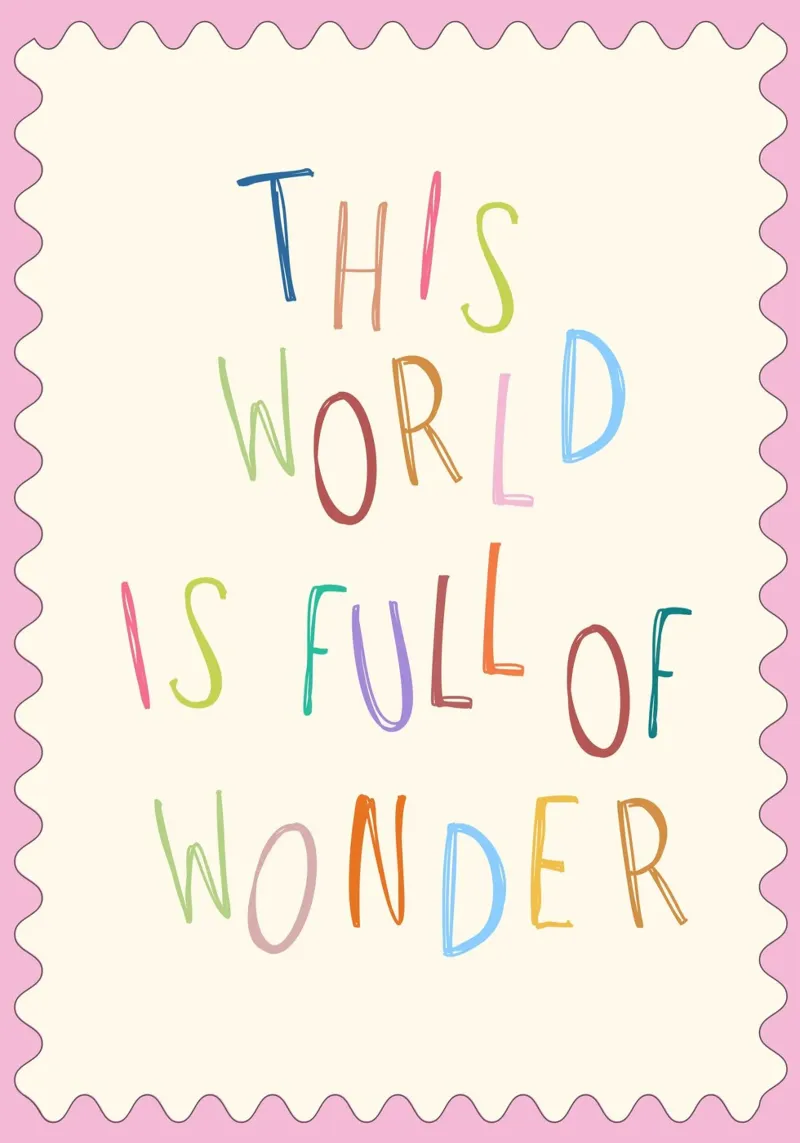 "Diese Welt ist voller Wunder" Zitat Poster - Kinder Kunst Poster von vintagepod
