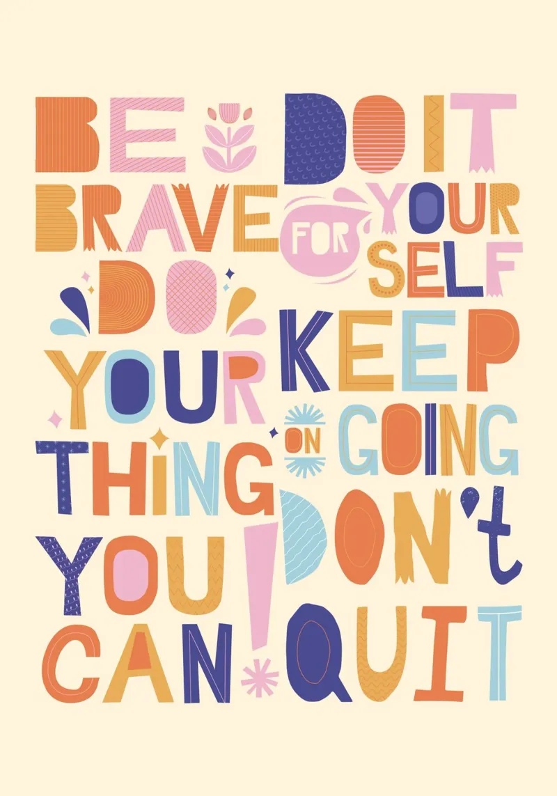 Poster tipografico d'ispirazione "Be Brave" - Arte per bambini poster da vintagepod