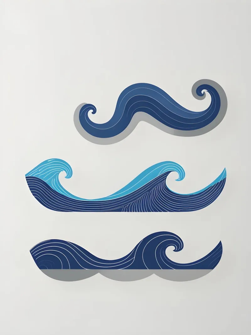 Abstract Waves canvas with Floater frame by The Green Room