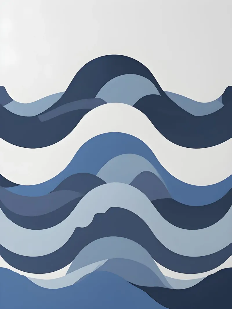 Abstract Waves canvas with Floater frame by The Green Room