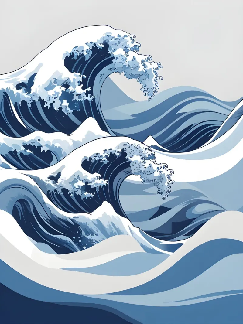 Abstract Waves canvas with Floater frame by The Green Room