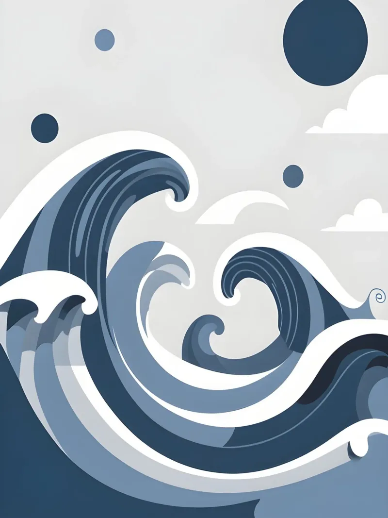 Abstract Waves canvas with Floater frame by The Green Room