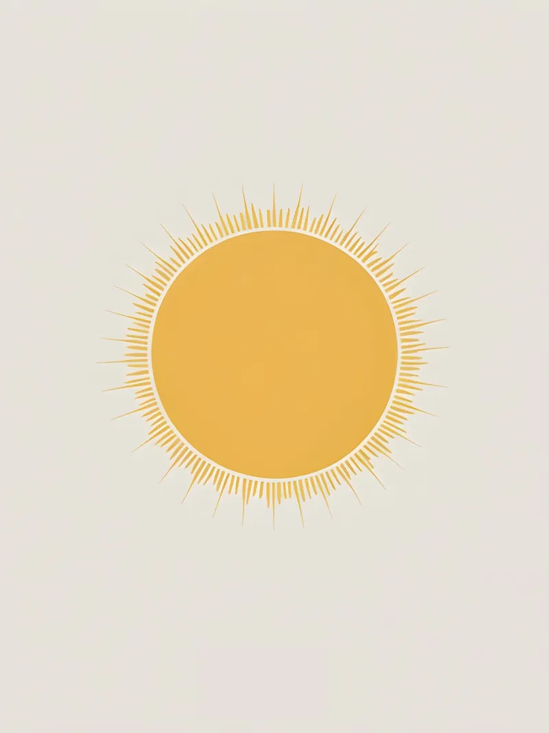 Sun Circle canvas with Floater frame by The Green Room