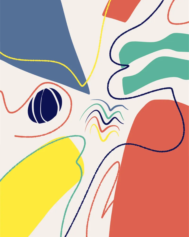Cut out composition 10 canvas with Floater frame by Little Dean
