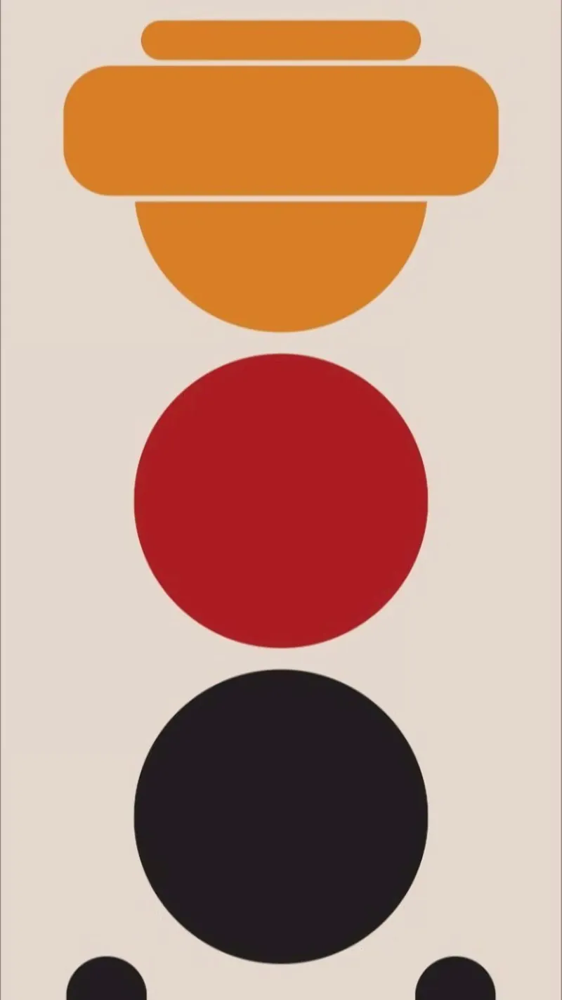 circle red yellow shape canvas with Floater frame by hamily