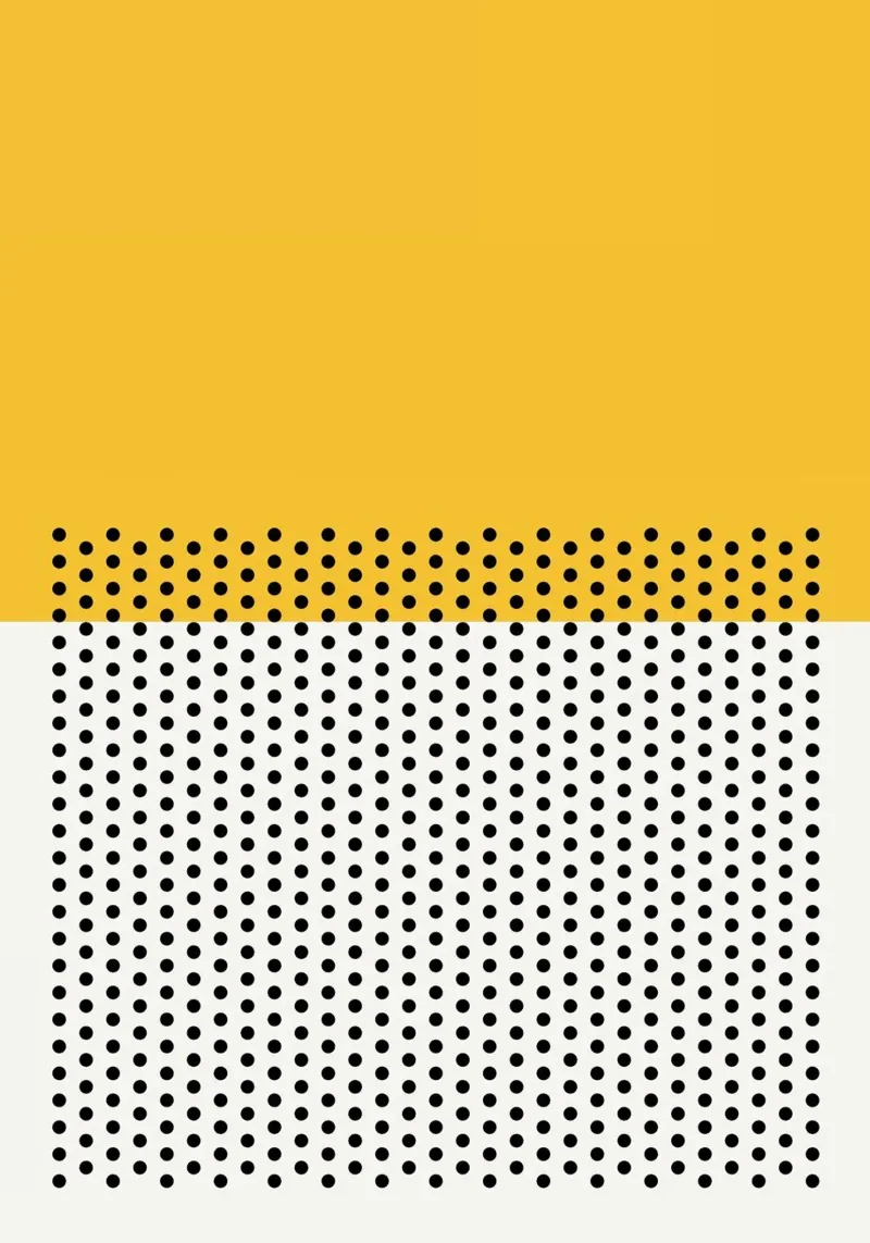 dot and yellow canvas with Floater frame by hamily