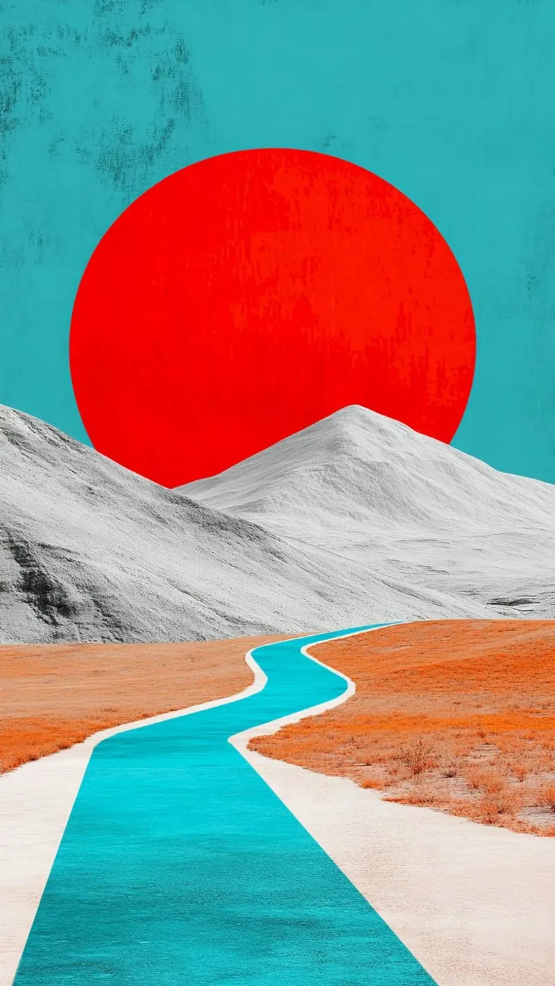 color line to sunset poster con telaio in alluminio da panada