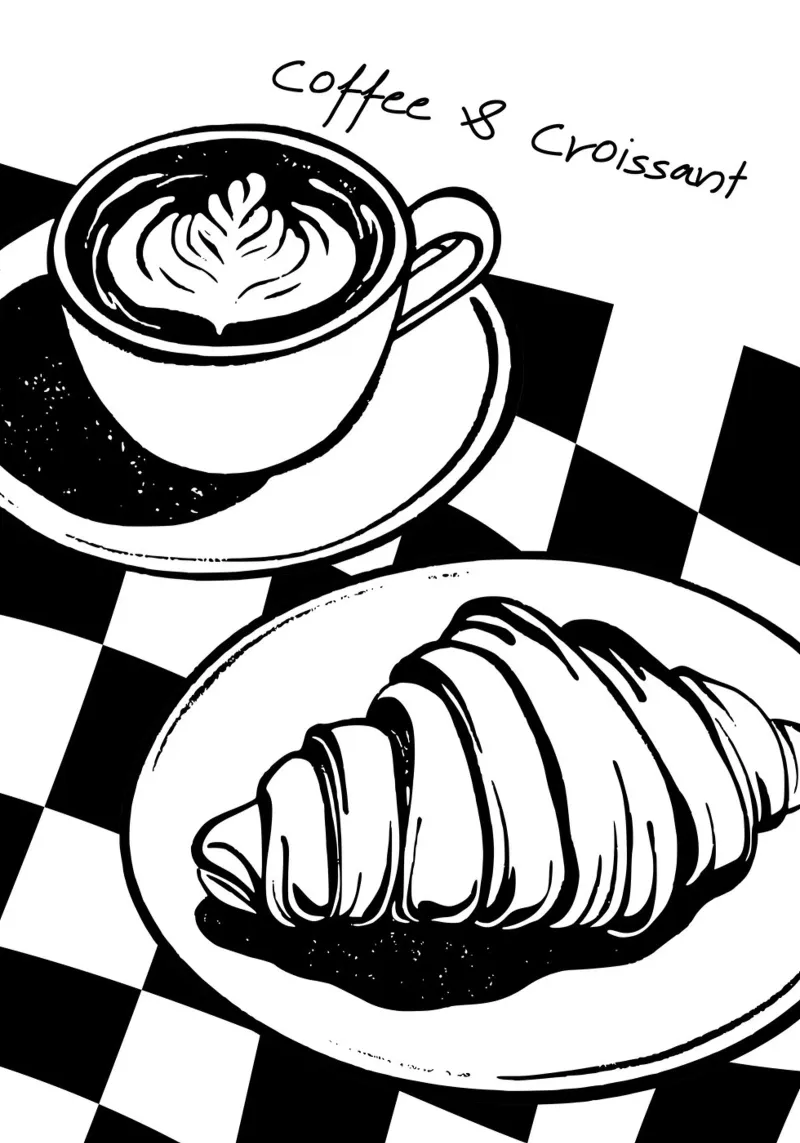 Coffee & Croissants poster da DigiWunderwerk