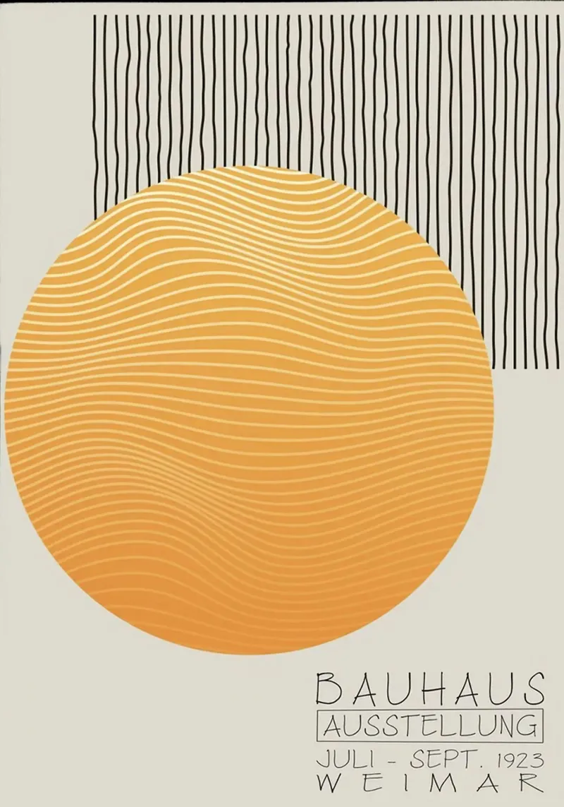 bauhaus circle curve canvas with Floater frame by sunity