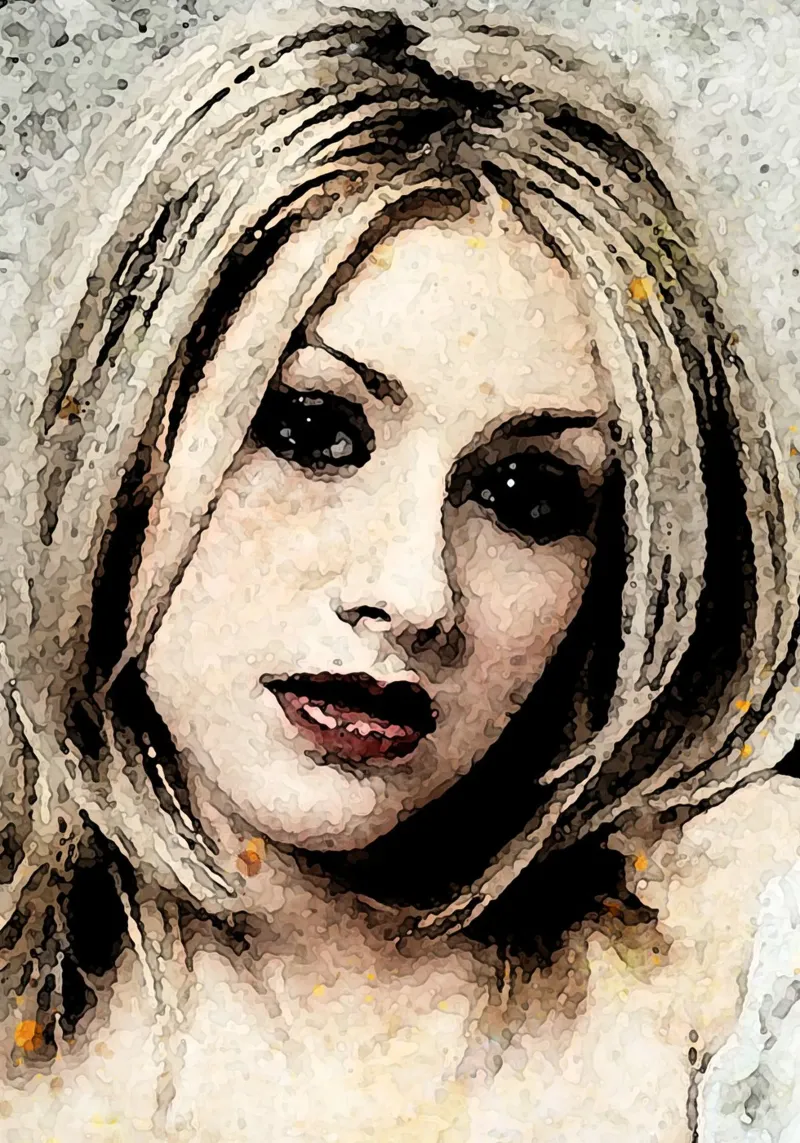 1001 ink art Christina A poster con telaio in legno da aank1001