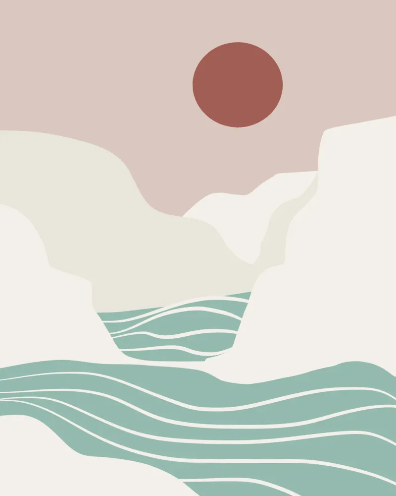 Paesaggio bianco 06 poster con telaio in plastica da Little Dean