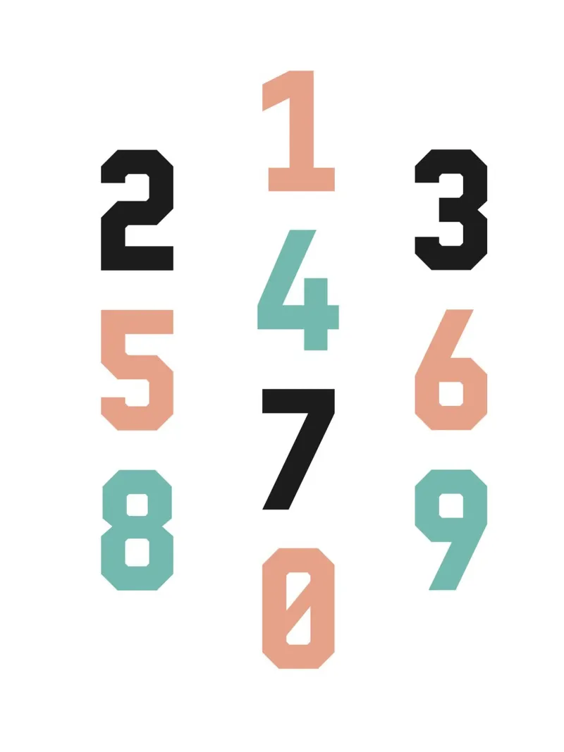 Typography Numbers #4 toile avec Caisse américaine de kathrinmay