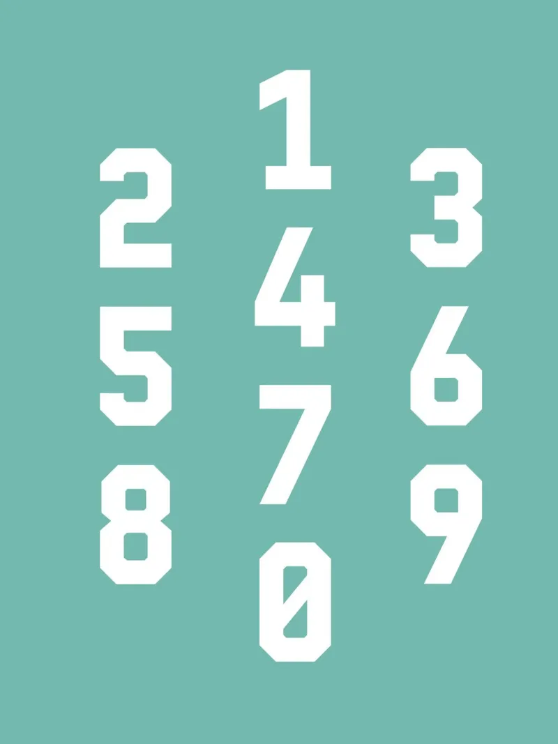 Typography Numbers #5 canvas met Baklijst van kathrinmay
