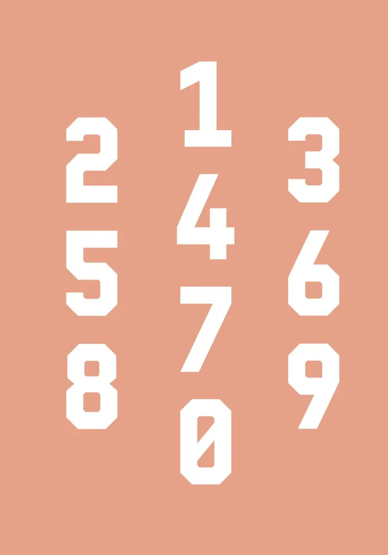 Typography Numbers #6 canvas met Baklijst van kathrinmay