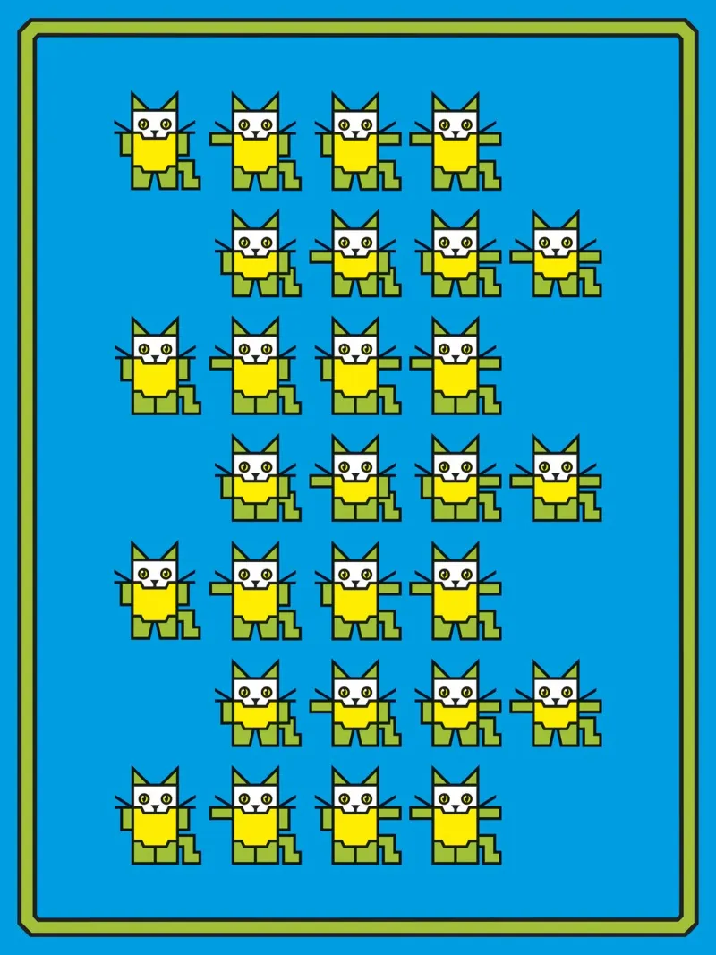 Catroid Pattern canvas with Floater frame by kathrinmay