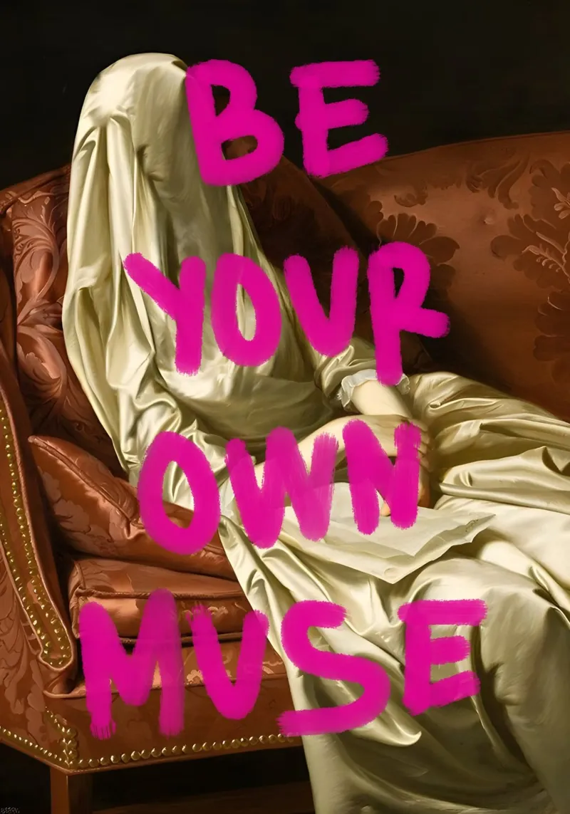 "BE YOUR OWN MUSE" canvas with Floater frame by Type & Tape