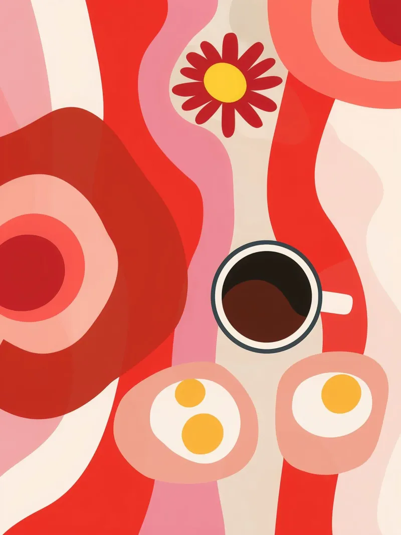 Colazione d'arte | Design retrò ottimista anni '70 poster da Autofocus