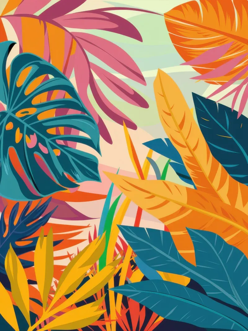 Autumnal Jungle Warmth canvas with Floater frame by Orchid Patina