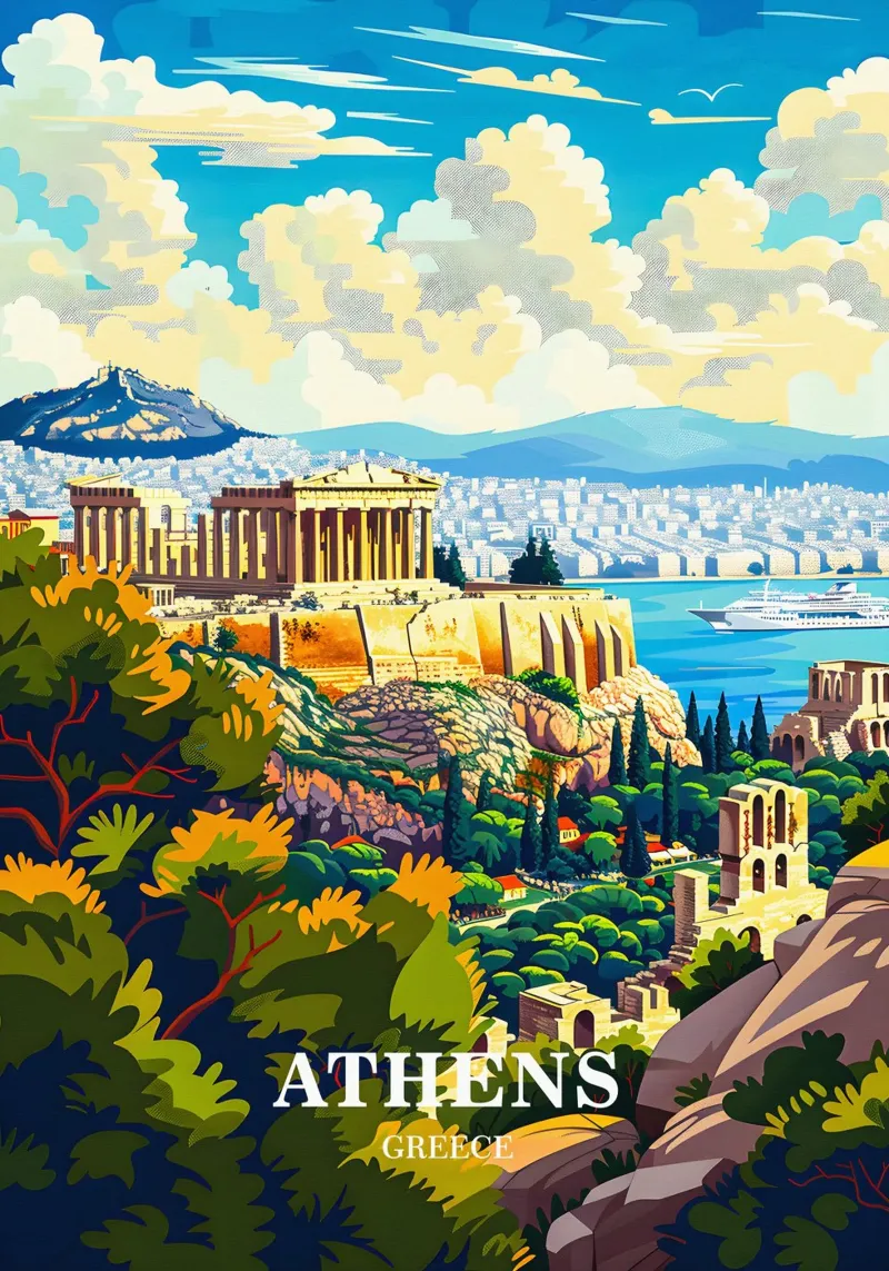 Athens Greece Travel backlit film by Travelstudio