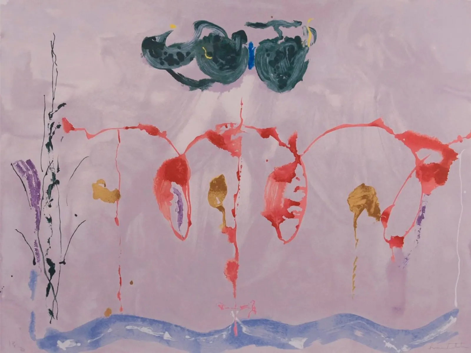 Helen Frankenthaler Aerie tela con Cornice a cassetta da The Dillart