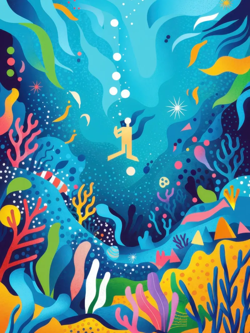 Giardino magico abissale poster con telaio in alluminio da Echo Saber