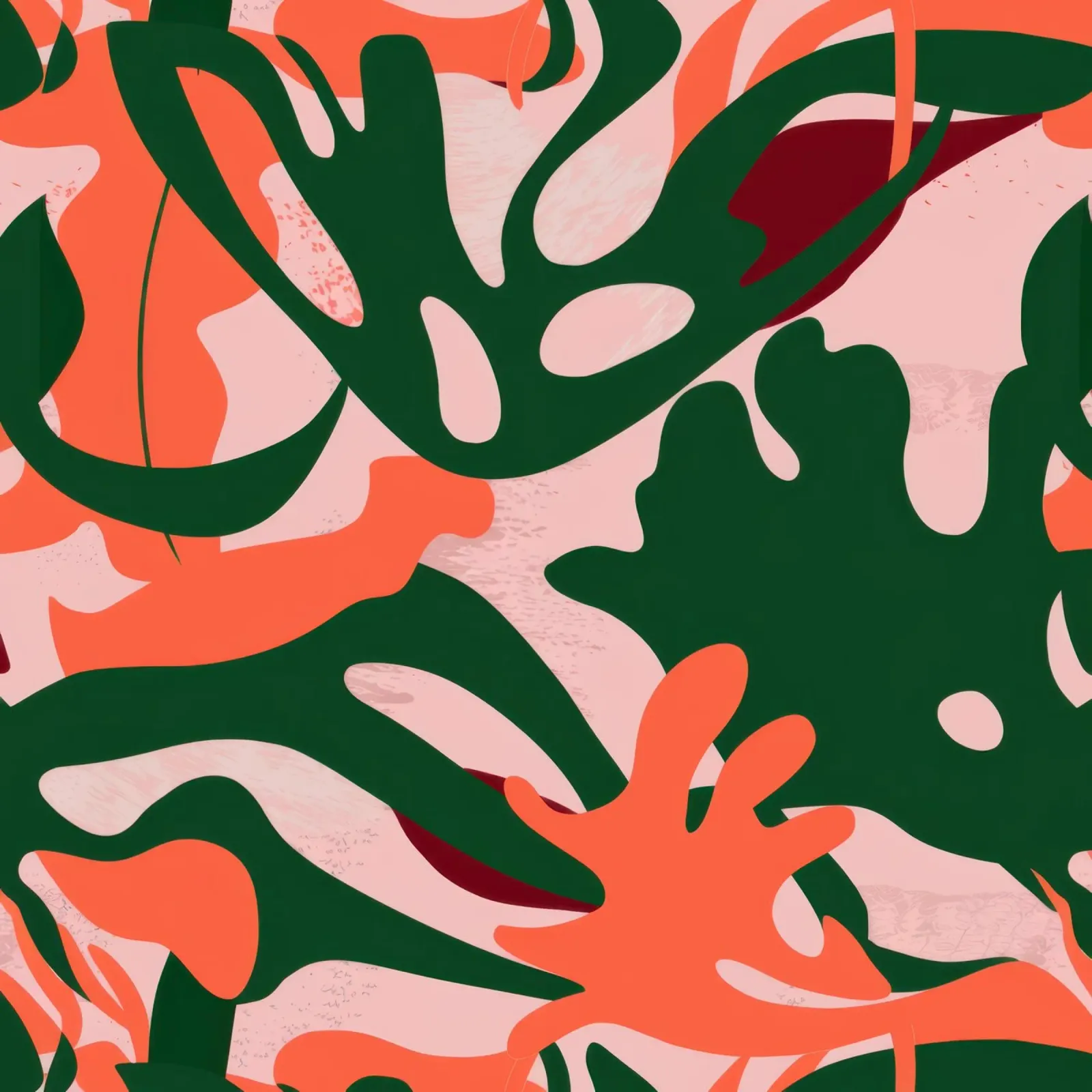 Abstract Coral Dance canvas with Floater frame by Orchid Patina