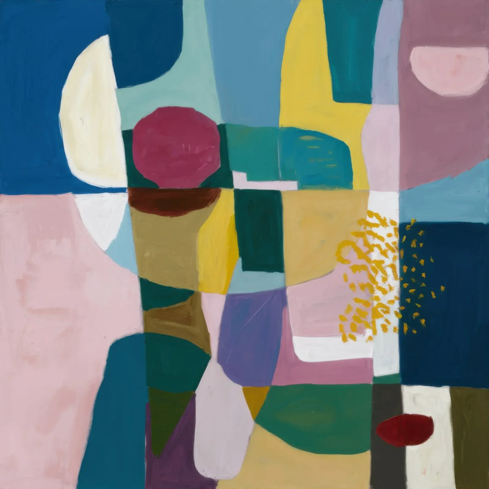 Textured Color Blocks canvas with Floater frame by Moon Revolver