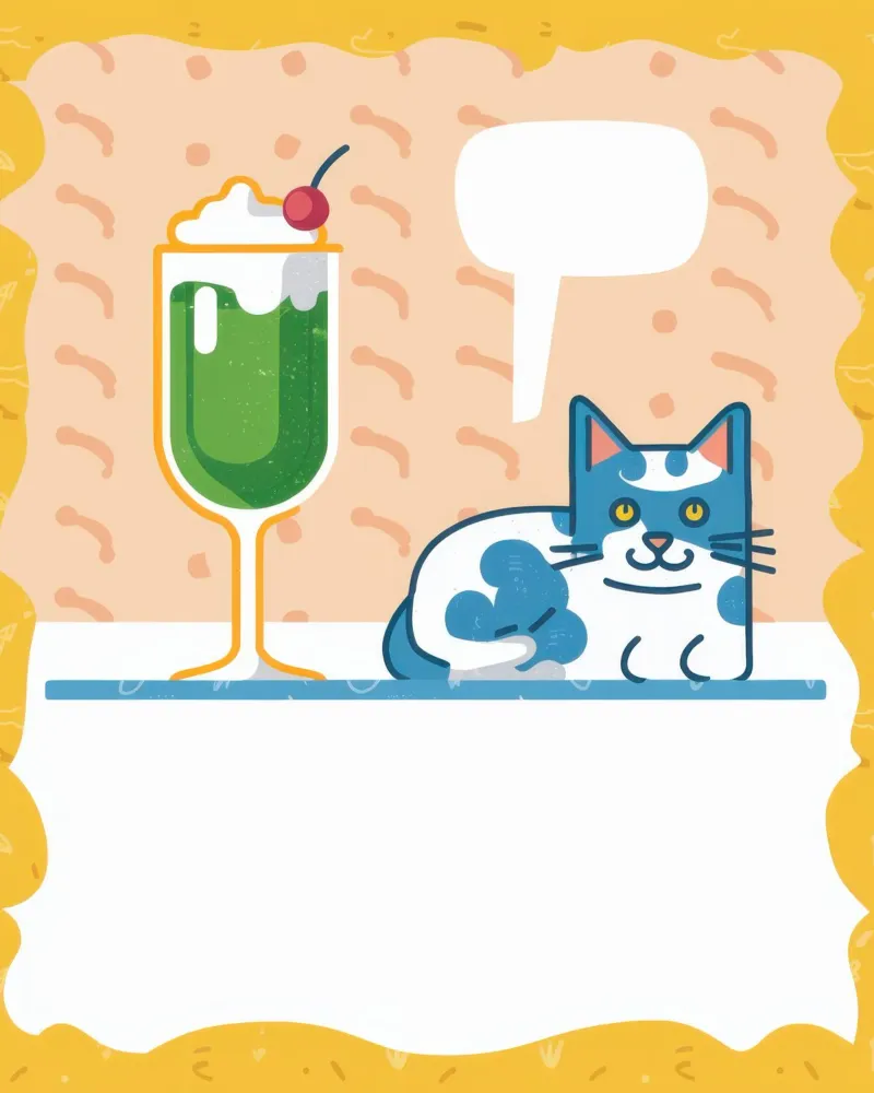 Cool Cat Matcha canvas with Floater frame by Enter Bloom