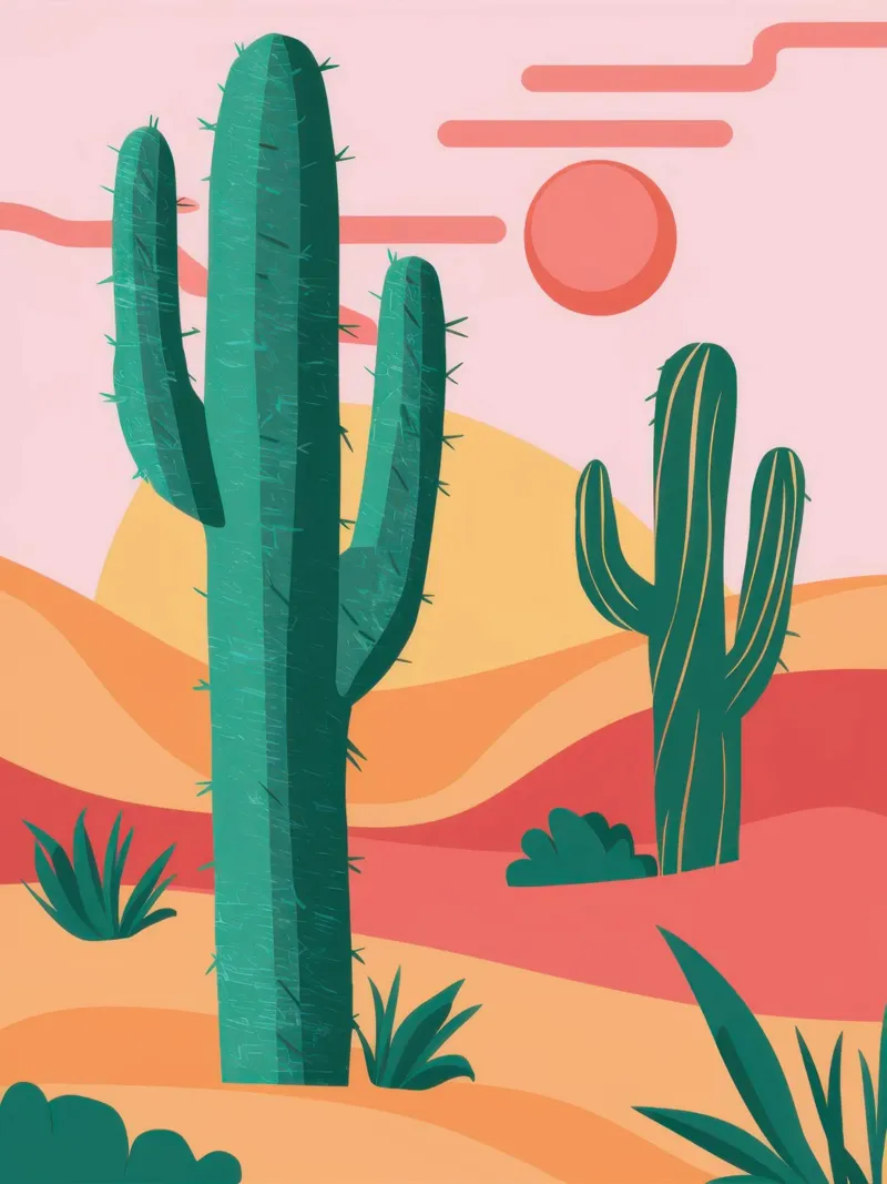 Vibrant Desert Scape canvas with Floater frame by Moon Revolver