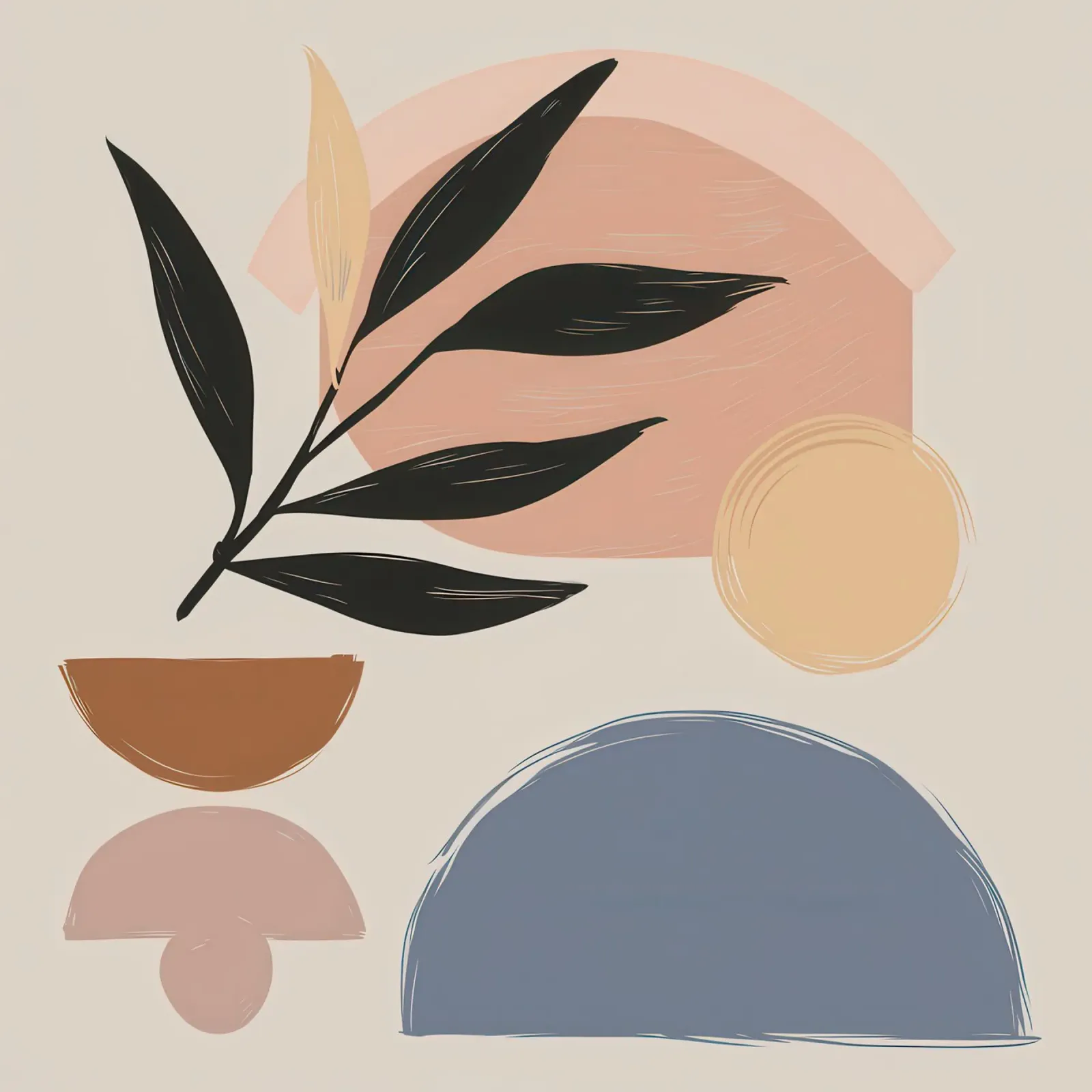 Balanced Earth Forms canvas with Floater frame by Enter Bloom