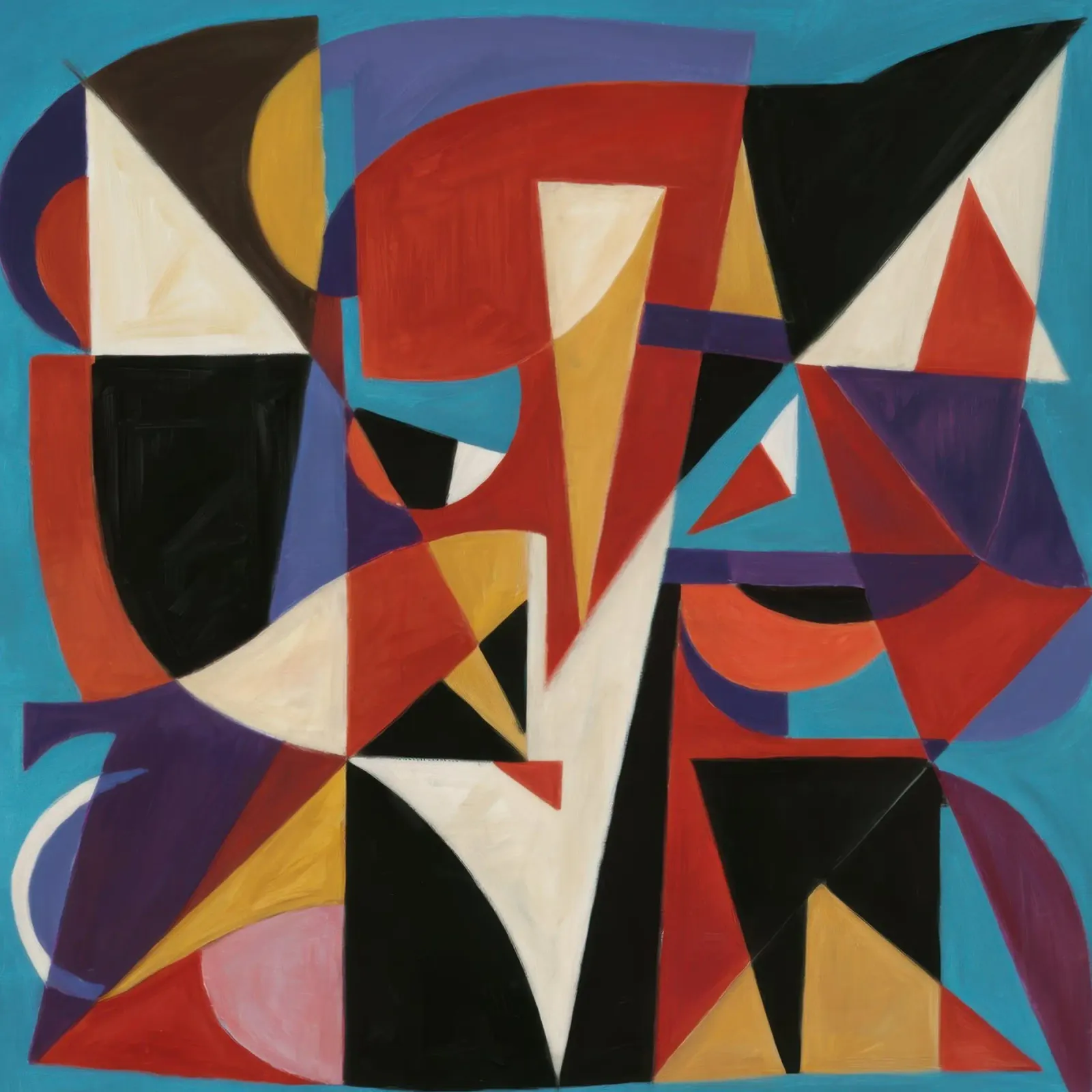 Conflitto cubista cremisi poster con telaio in plastica da Sure Paint