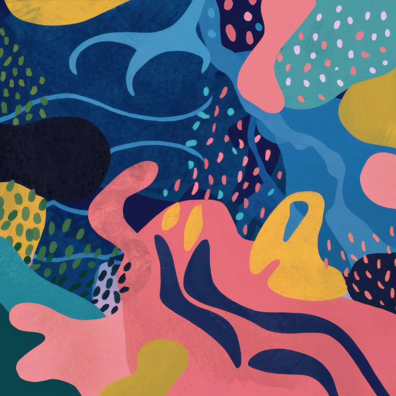 Waterige Abstracte Stroming canvas met Baklijst van Enter Bloom