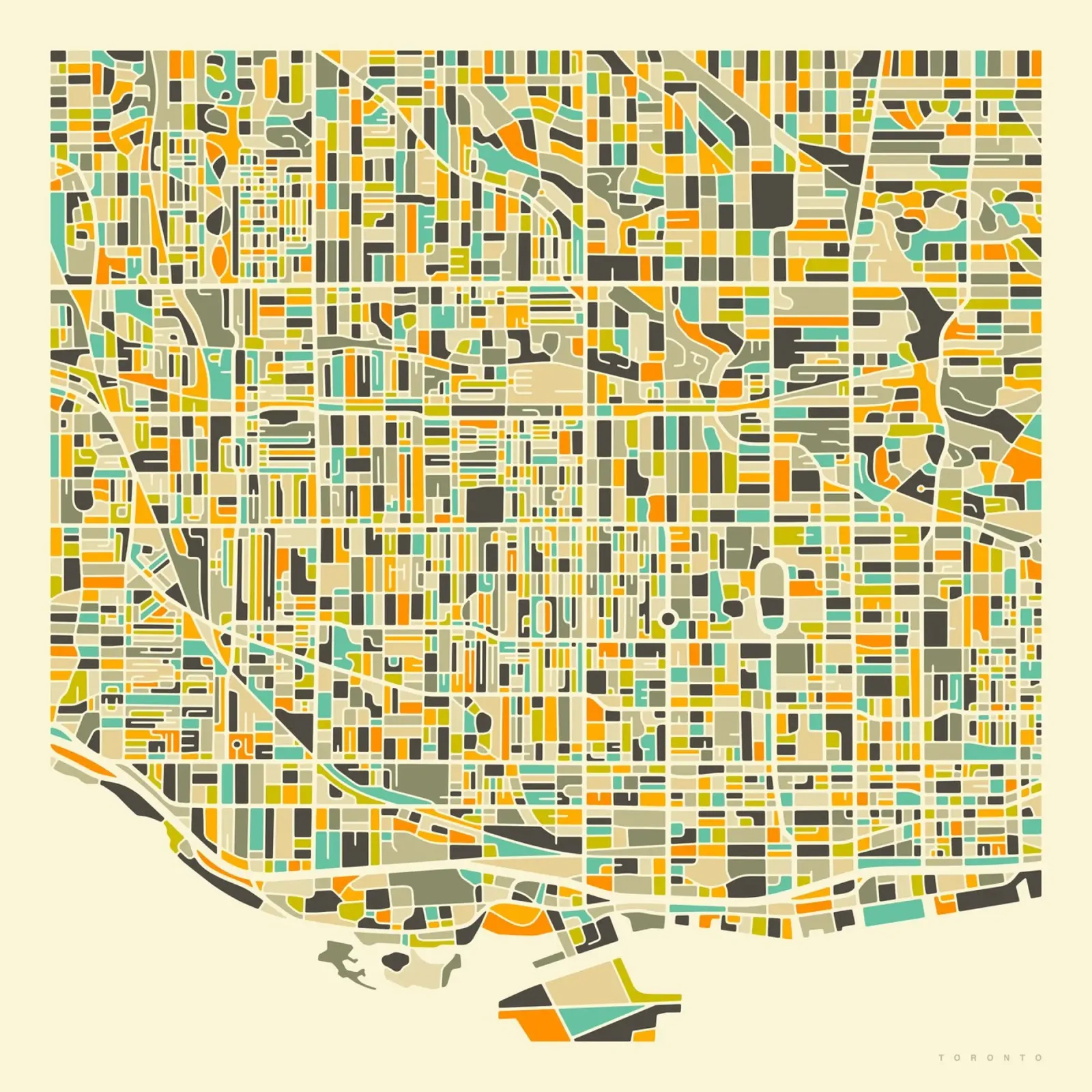 Mappa di Toronto carta hahnemühle da Jazzberry Blue