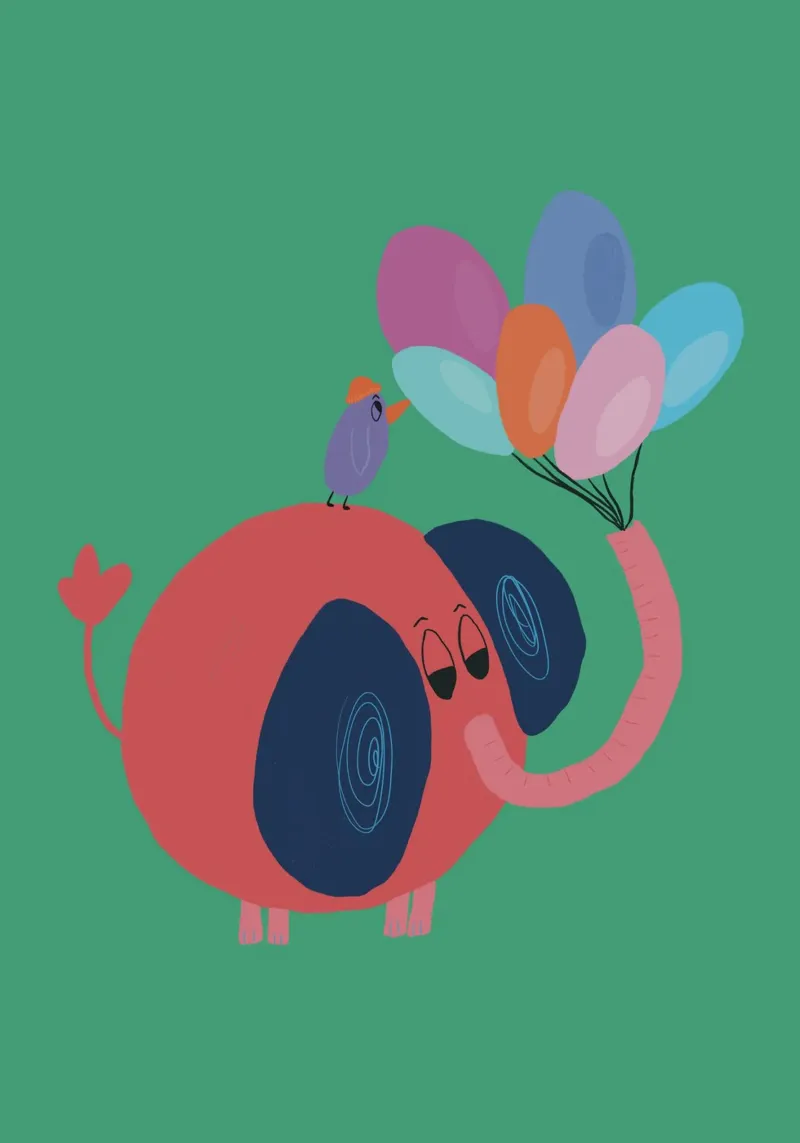 Palloncini Buddies - Verde poster con telaio in plastica da hej malu